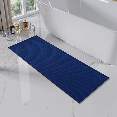 Miniatura 8 de AMOAMI Alfombras de baño ultra delgadas, alfombrillas de baño con respaldo de goma antideslizantes, alfombra de baño absorbente para piso, ducha,