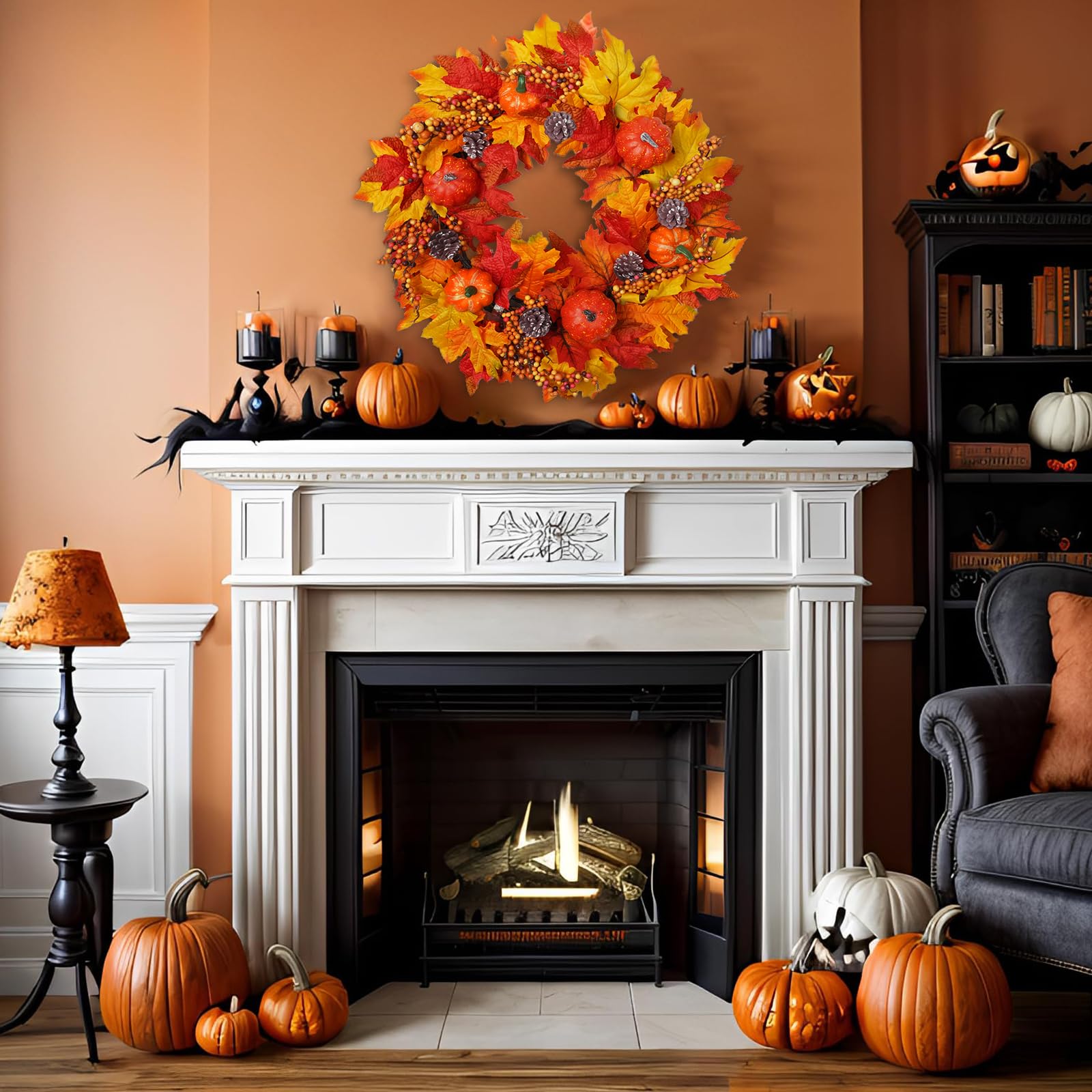 DiliComing Fall Wreath Front Door Wreath - 20