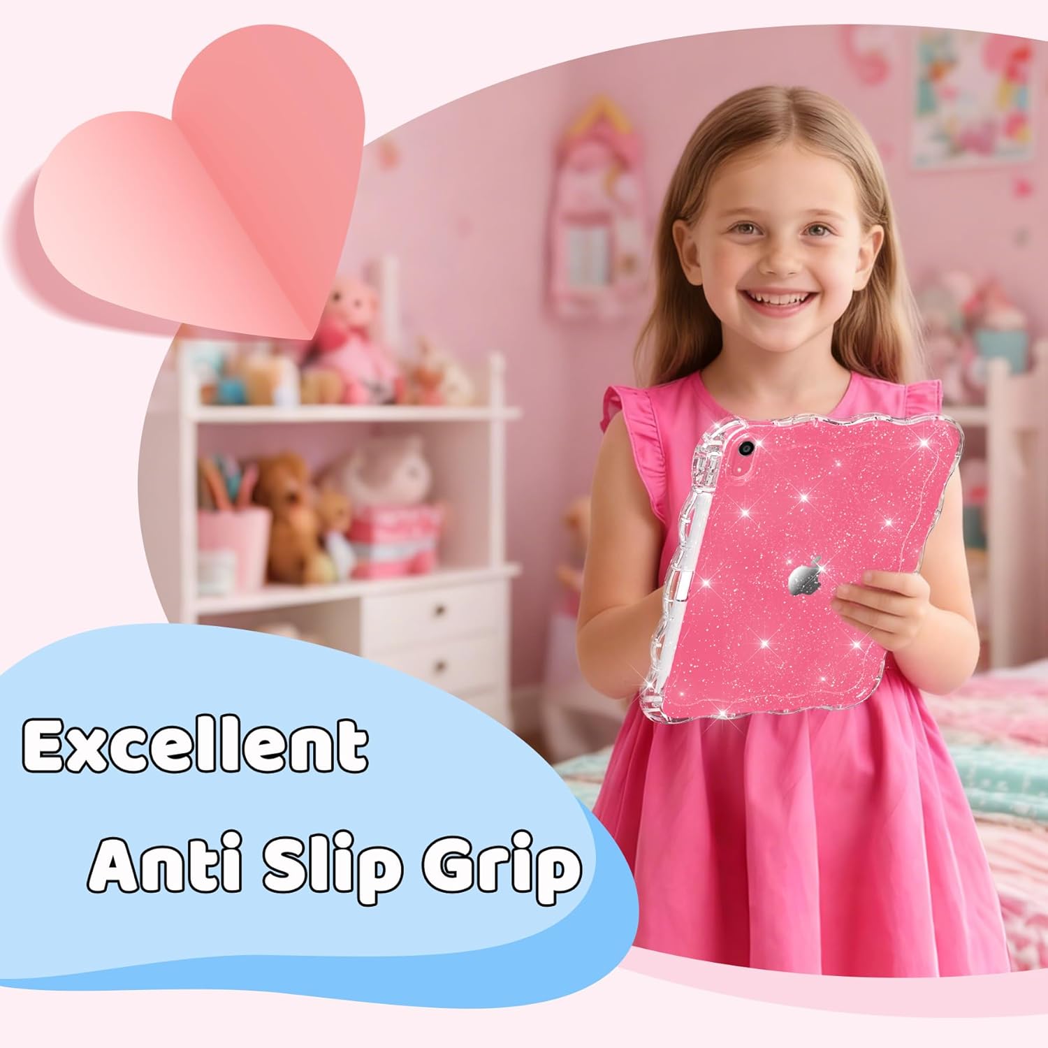 Glitter Case for iPad (A16) 11th Generation 2025 11-inch/iPad 10th Generation 10.9 inch, Wave-Border Soft TPU+Hard PC, Anti-Scratch Ultra Slim Protective Tablet Cover, Shockproof Impact Resistant. - Image 7