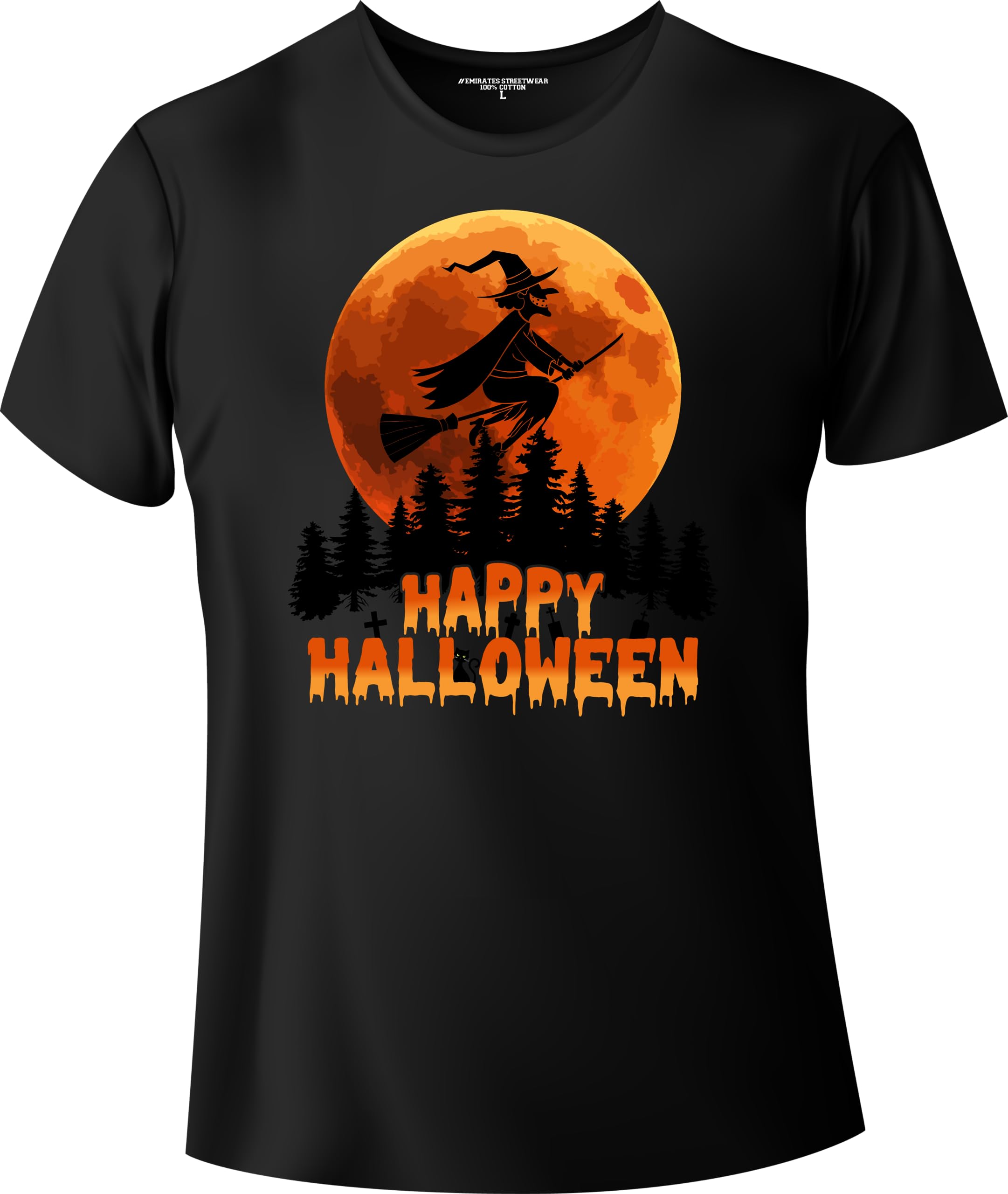 Emirates StreetwearHappy Halloween T-Shirt for Men or Women, Unisex T-Shirt, D-0044
