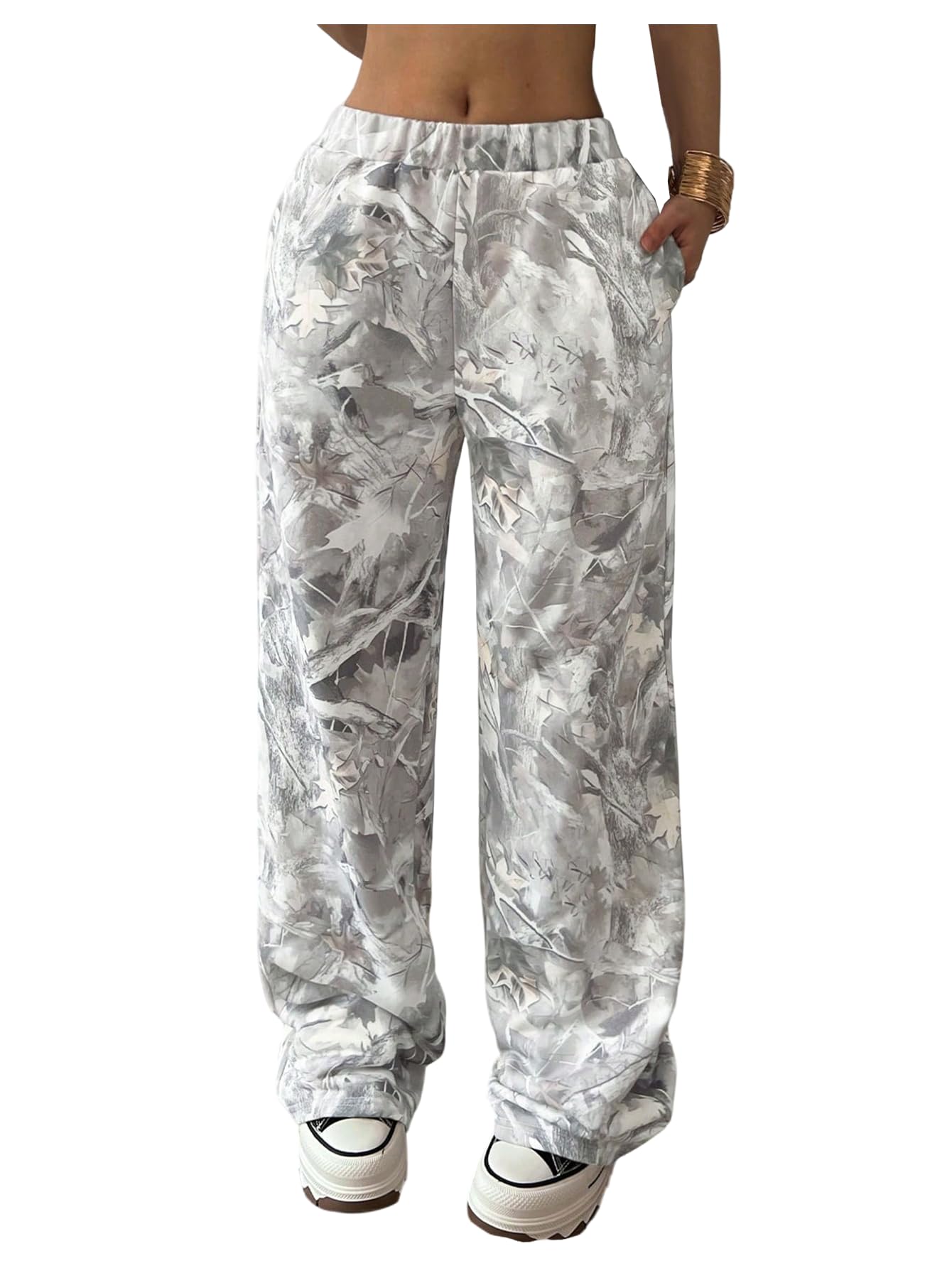 Amazon.com: SOLY HUX Girl's Camo Pants Elastic Waist Baggy Wide