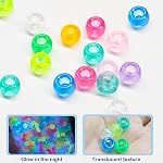 1000+ Pcs Perles de Pony Bulk Glow dans l'obscurité, 6x9 mm Perles en plastique pour bracelets faisant de l'artisanat le tressage des cheveux DIY Bracelet d'amitié, Kit de perles de poney multicolores pour les filles