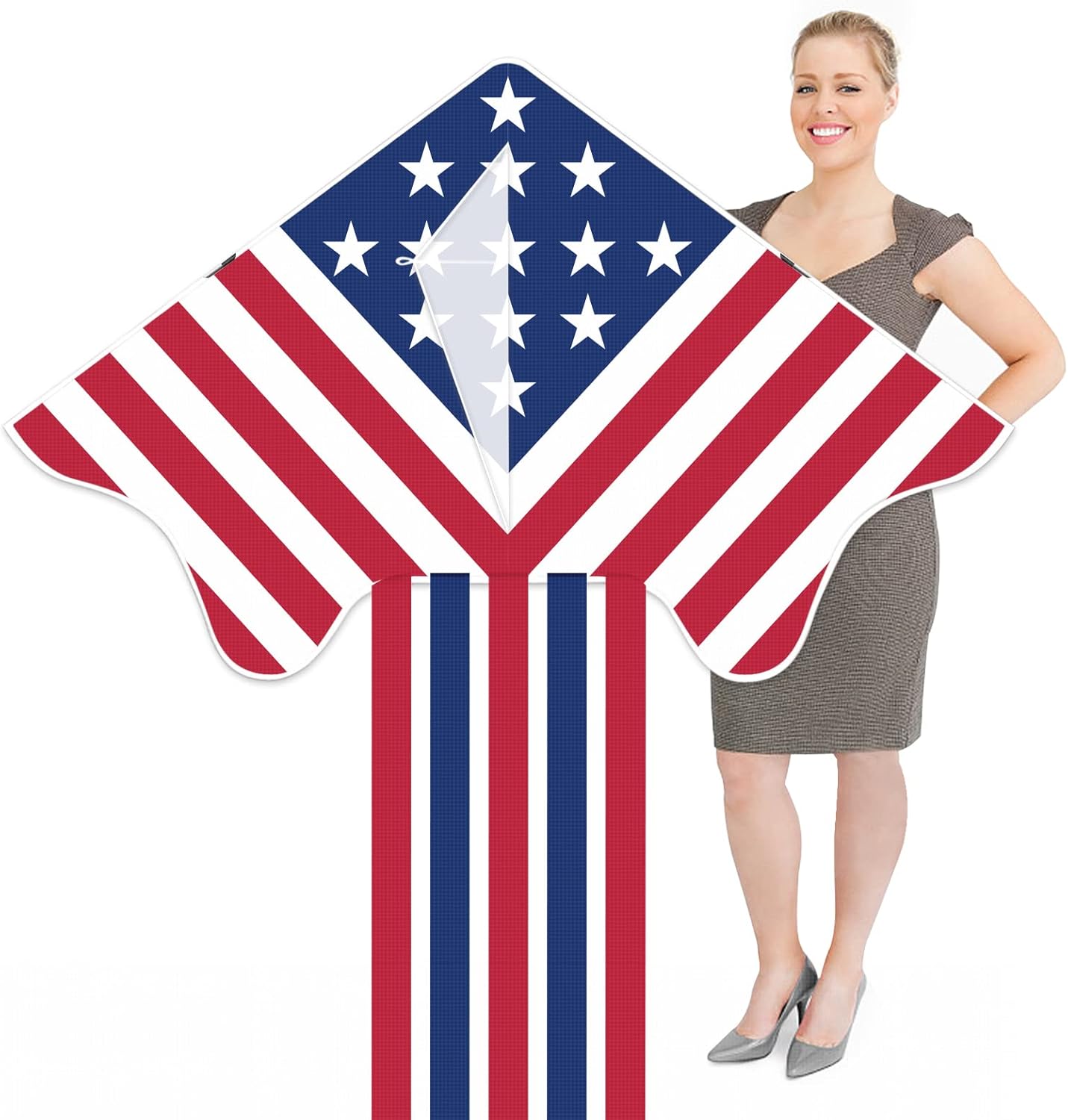 Delta Kite for Kids & Adults - Easy to Fly Large Single Line Beach Kite with 300ft String Handle Included, Perfect for Beginners, Teens