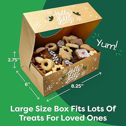 Miniatura 3 de Cajas de galletas navideñas para regalar, 12 latas de galletas navideñas de papel kraft con tapas, cajas resistentes de Navidad, latas de Navidad,