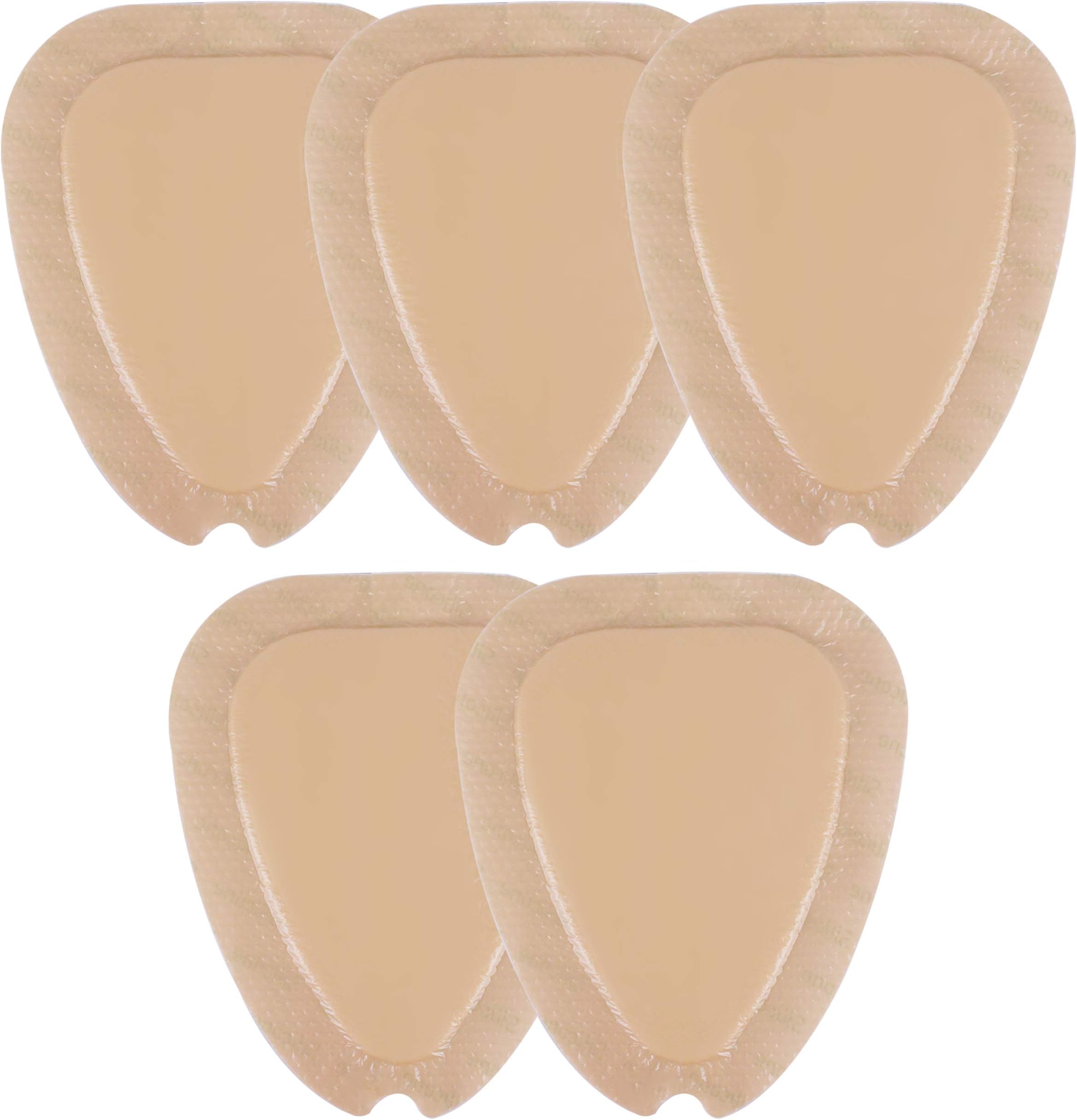 Carbou Wound Dressing Sacrum Silicone Foam Dressing with Adhesive Border, 6''x7'' Waterproof Sacral Pad for Sacrum,Butt Bed Sore,Pressure Ulcer,High Absorbent Wound Care Bandages,5 Pack