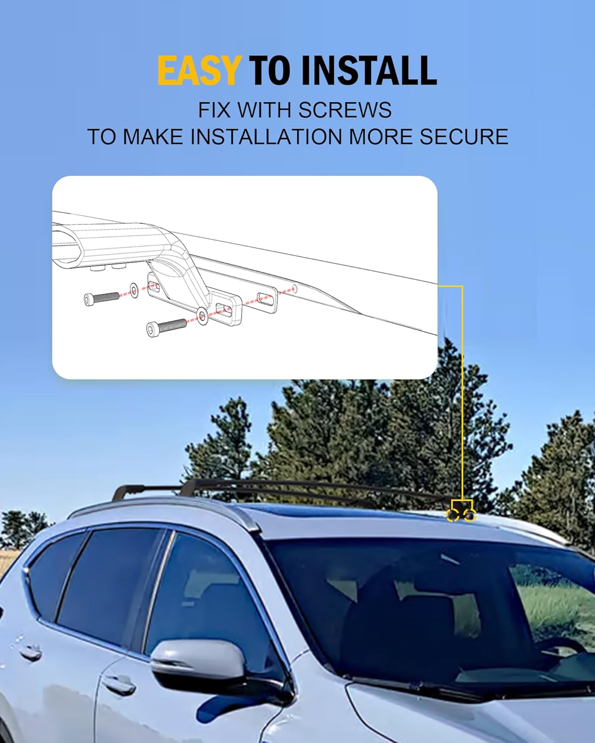 220lbs Cross Bar Roof Rack Fit for Honda CR-V CRV 2017-2022 with Flush ROOF Rails Cargo Bar Carrier Crossbar Rooftop Accessories