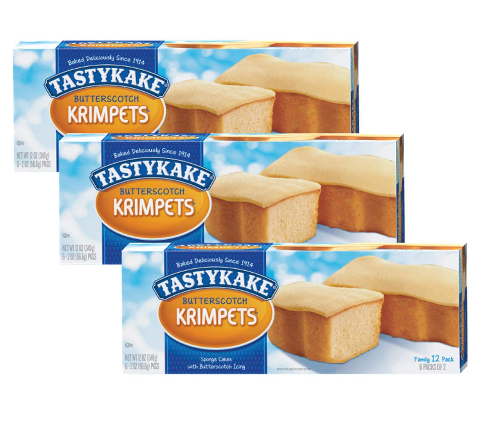 3 PACKS Tastykake Butterscotch Krimpets Tastycakes by Tastykake
