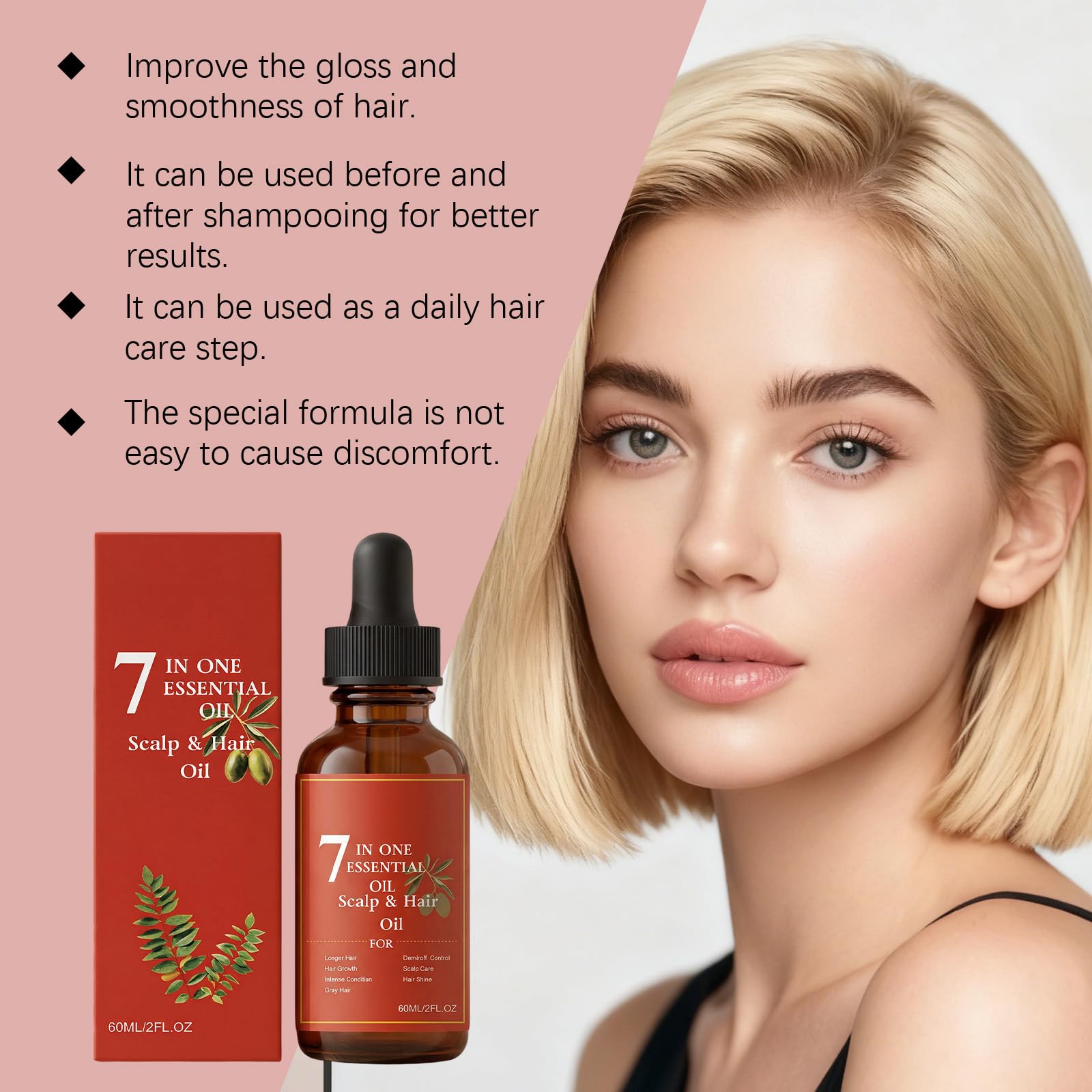 Hair Grow 7 One Essential, naturalne serum do włosów, pielęgnacja kędzierzawych i zniszczonych, w przypadku przerzedzania, naprawia uszkodzenia, lekka, nietłusta formuła, intensywnie pielęgnuje skórę