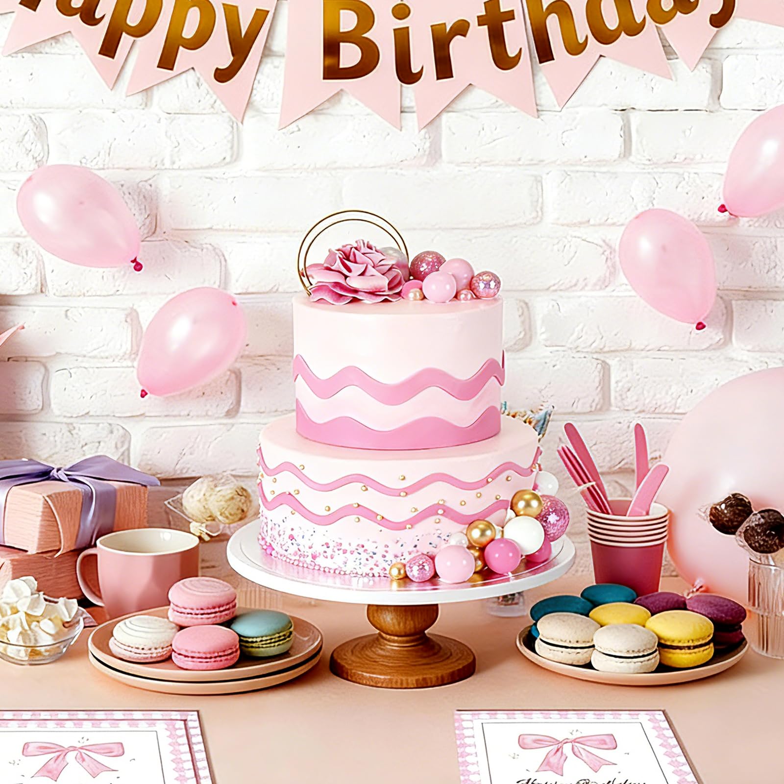 40 Pezzi Topper Torta Palloncini ini Topper per Cupcake Rotondi in