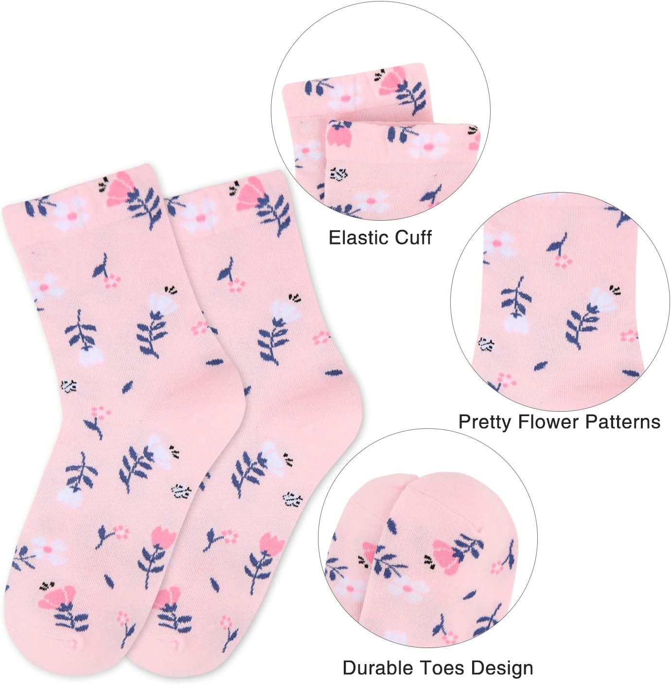 Benefeet Sox Womens Novelty Funny Crew Socks Girls Cute Animal Colorful Floral Patterned Silly Funky Casual Cotton Socks - Image 7