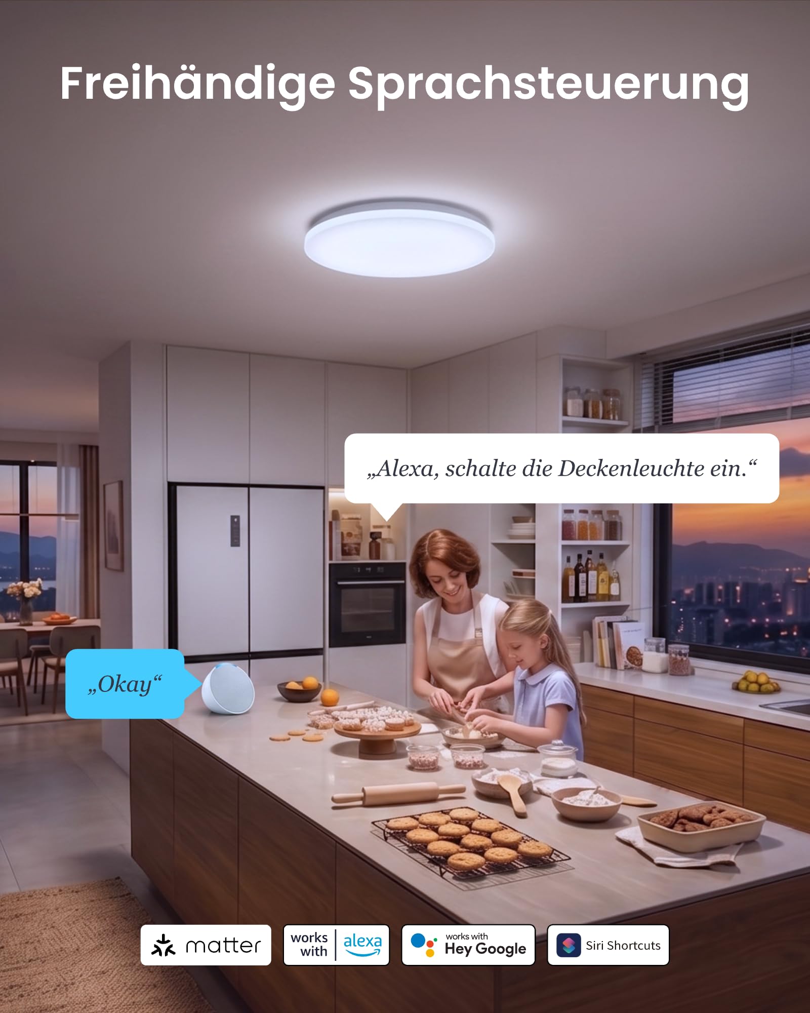 SwitchBot RGBICWW Deckenleuchte 37,6cm, Matter LED Deckenleuchte Dimmbar 3200LM, 2700–6500K, 32W, Kompatibel mit Alexa & Apple Home, CRI 90+, Deckenlampe LED für Schlafzimmer, Wohnzimmer, flur