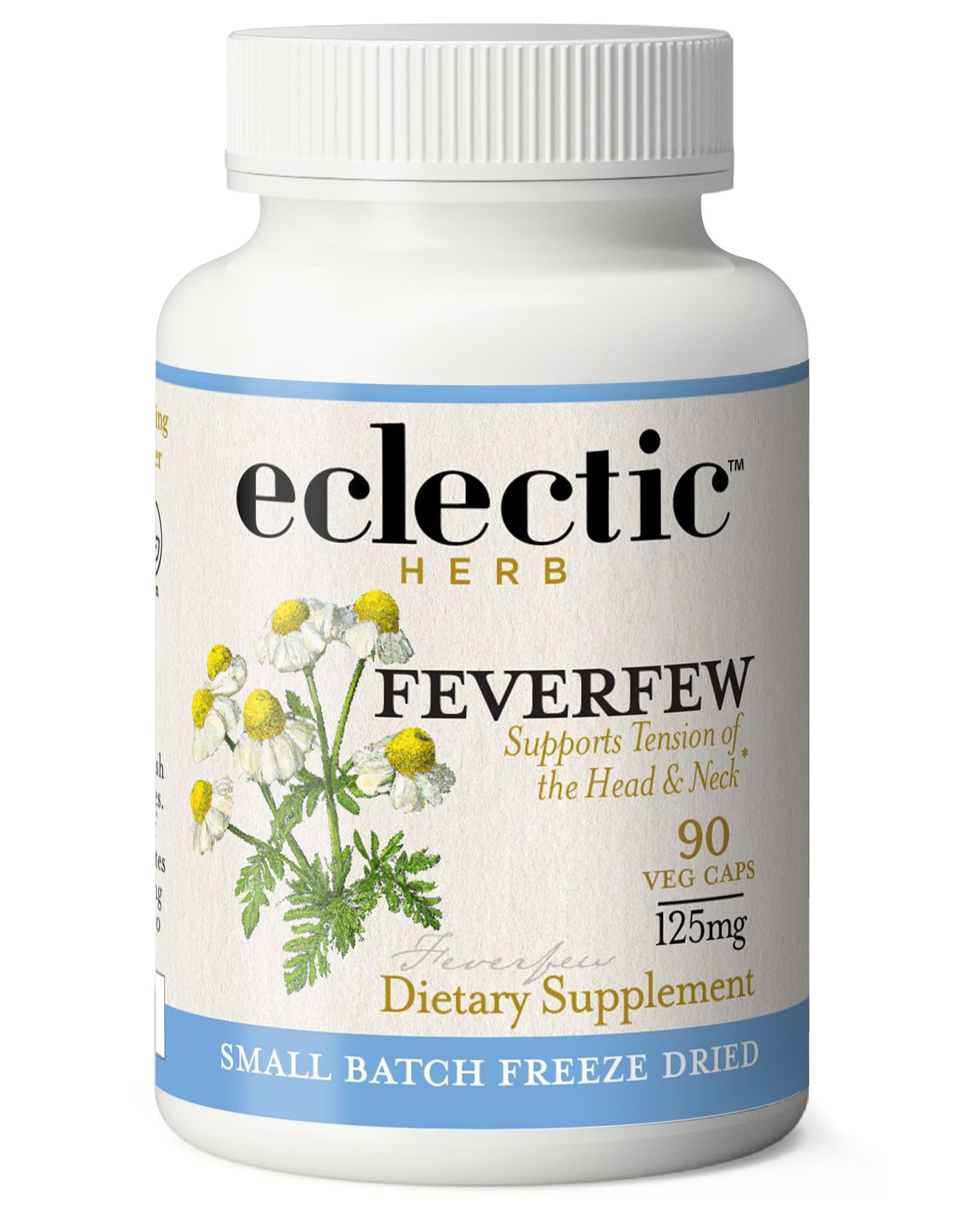 Eclectic Institute Raw Fresh Freeze-Dried Non-GMO Feverfew | 90 CT (125 mg)