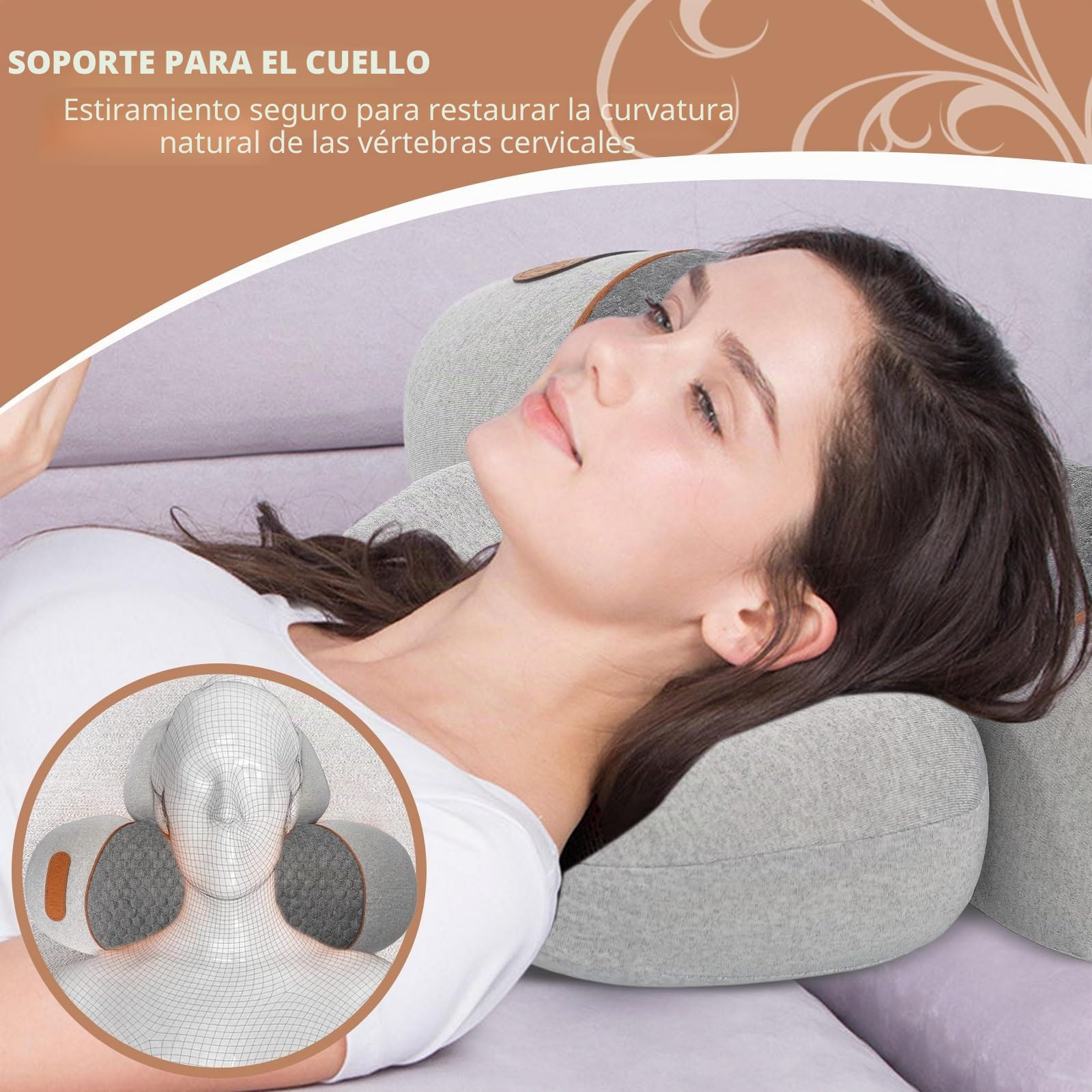 3 en 1 Juego de Masajeador de Cuello y Almohada, Juego de Masajeador de Espalda y Cervicales con Vibración y Tracción, para Casa y Oficina Alivio del Dolor de Tejidos Profundos (Negro)