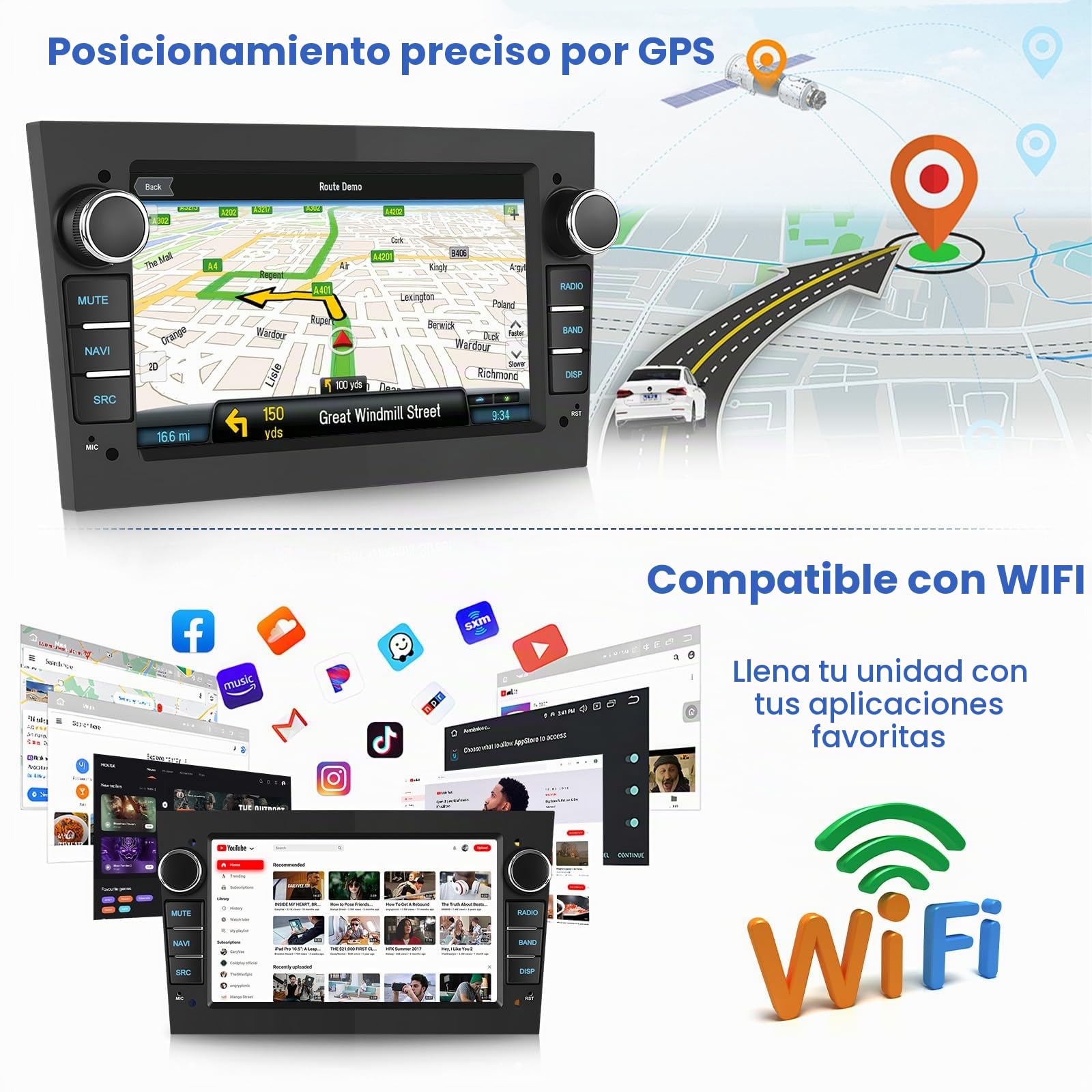 Inefala 2G+64G Autoradio Android 15 para Opel Corsa Astra Antara Vectra