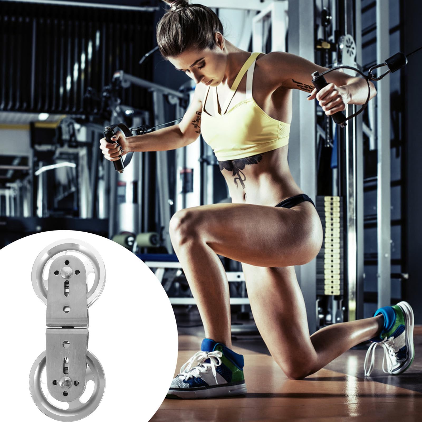 YARNOW Polea de Elevación y Fácil de Instalar Cojinetes de Acero Inoxidable Rueda Silenciosa para Máquina de Fitness Suspendida para Gimnasio en Casa