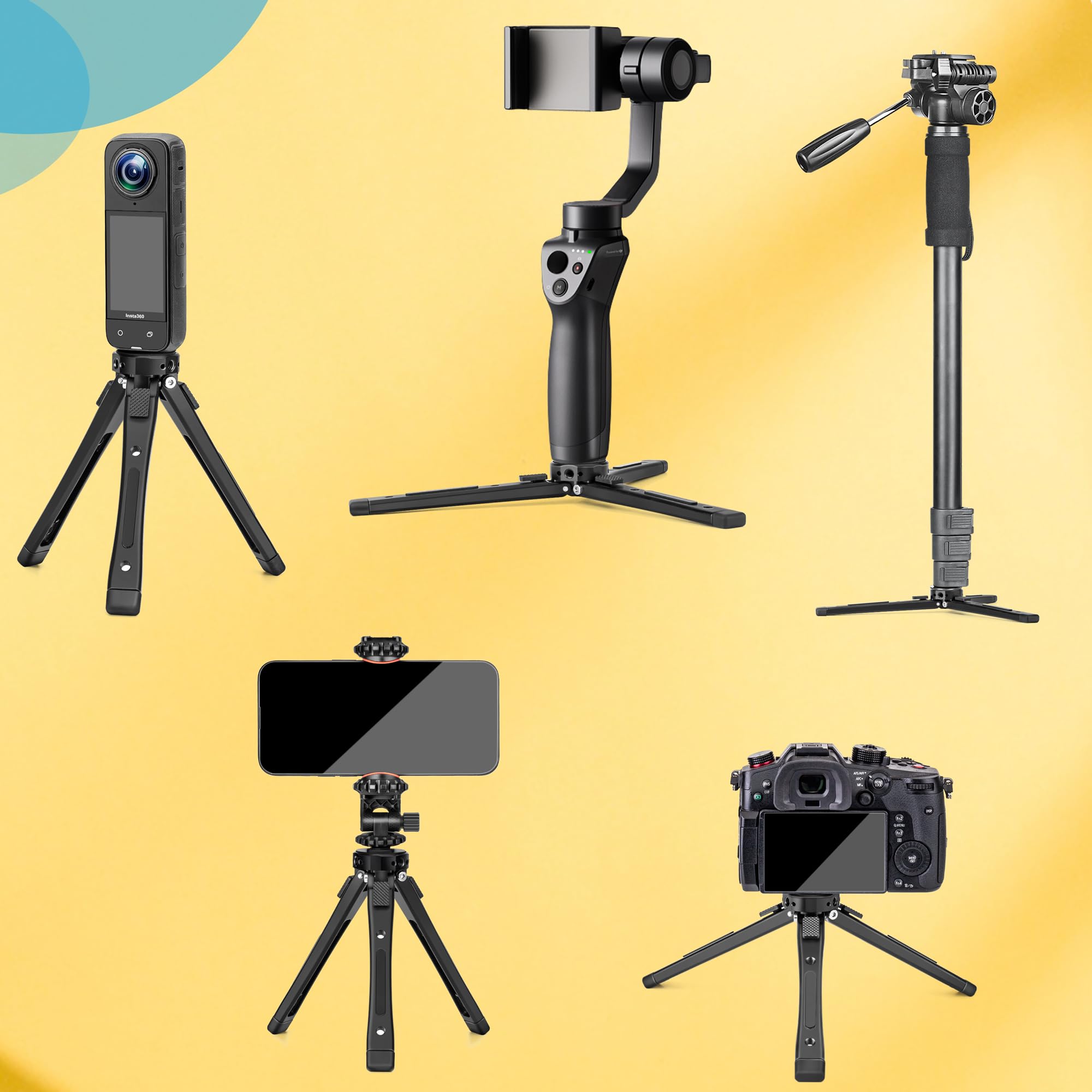 Zeadio Trépied Métallique Professionnel Robuste - Support Universel pour Table (Charge 40 kg / 88 LB) - Appareil Photo, Gimbal, Caméra Action, Caméscope, Microphone, Lumière LED, etc