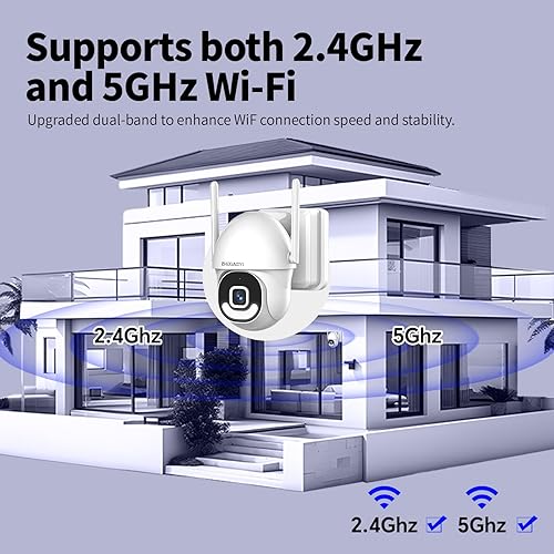 Miniatura 4 de Cámaras de seguridad 2K con cable para exteriores, cámaras WiFi 5G2.4G con visión nocturna a color, detección de movimiento PIR, voz bidireccional,