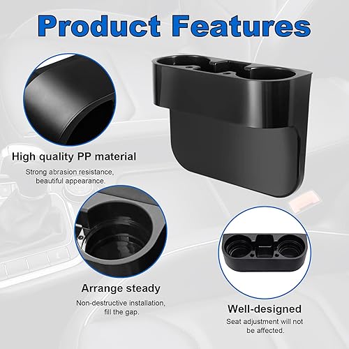 Miniatura 4 de Augeny Portavasos para automóvil, multifuncional, portátil, para consola central, reposabrazos, caja de almacenamiento, organizador de espacio para