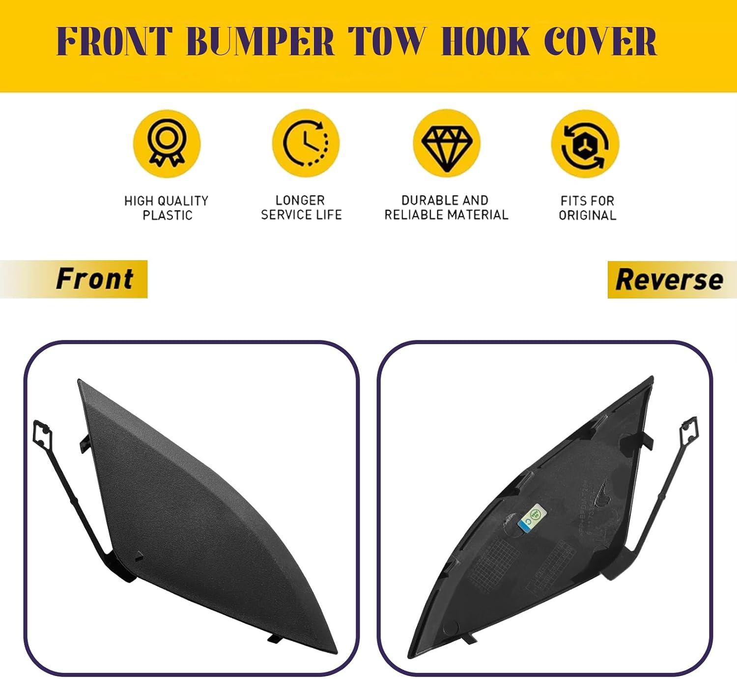 Front Bumper Tow Hook Cover Compatible with BMW X3 28iX 35iX 28dX 28i 2015 2016 2017 Trailer Cover Towing Eye Cap 51117338474 Unpainted