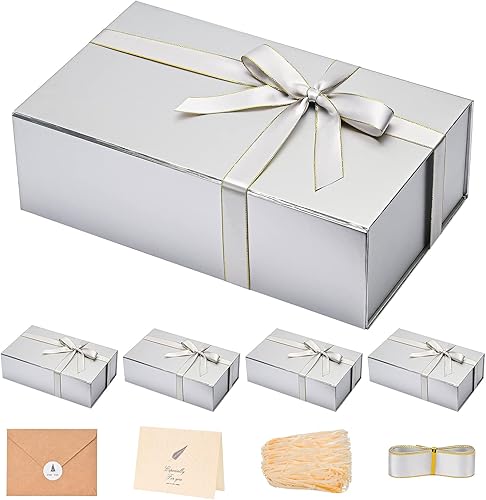 Miniatura 128 de LIFELUM - Caja de regalo con tapa magnética, contiene tarjeta, cinta, etiqueta adhesiva y papel triturado de relleno, para Navidad, grande, 13.8 x