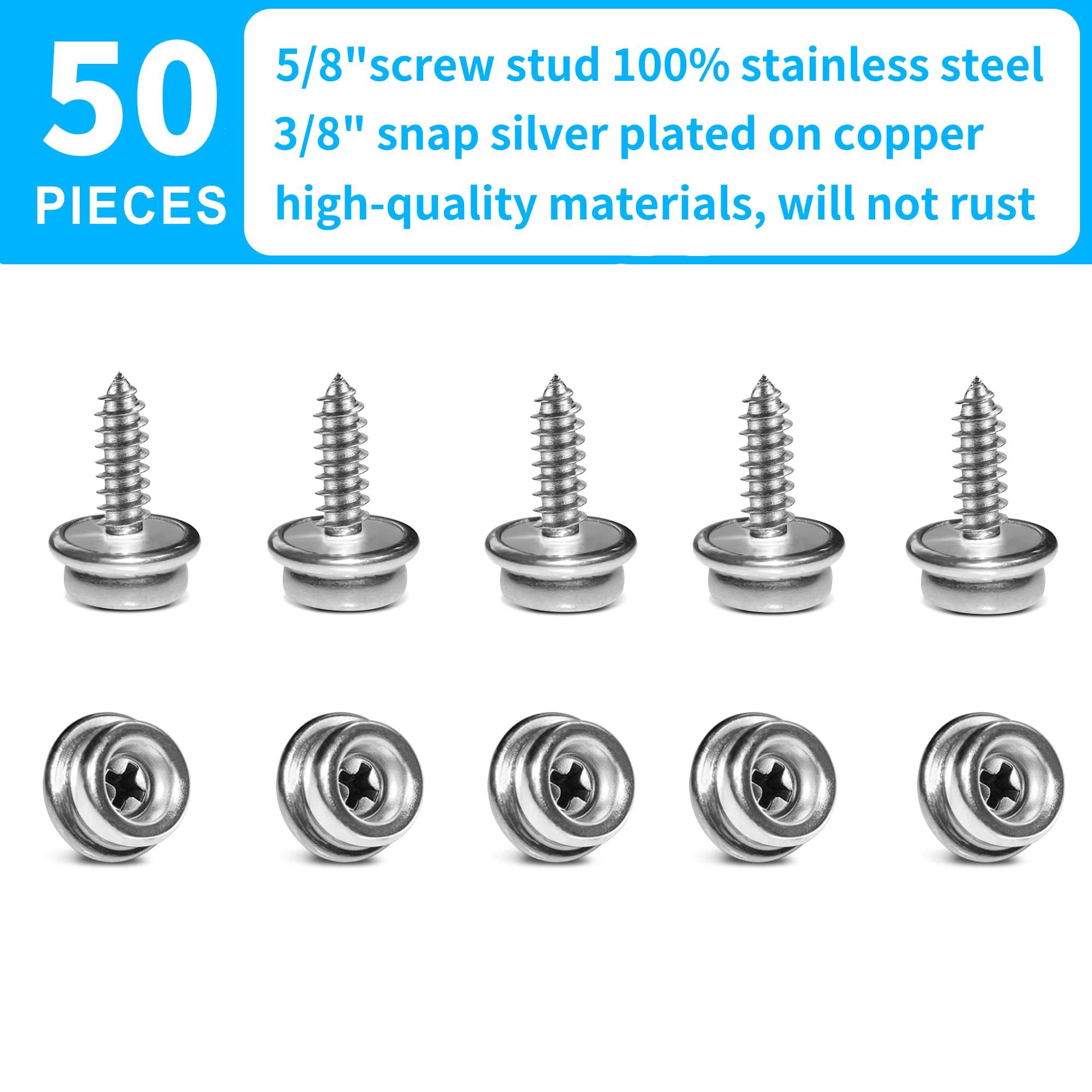 Canvas Snap YeeBeny Stainless Steel Boat Snaps - 24pcs Marine Grade S ...