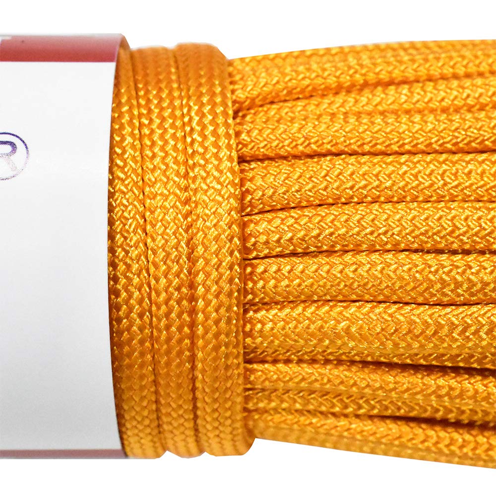 100m Paracord Corda in Nylon antistrappo 550 Corda da Paracadute a 7 Fili di Cavo di Sopravvivenza, Carico di Rottura di 249KG (Arancione)