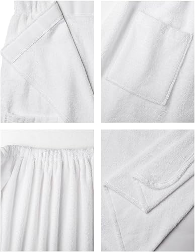 Miniatura 5 de Sioro - Toalla de baño de algodón de bambú con cierre ajustable puede usarse para el spa, toalla envolvente para el gimnasio y bata de baño.