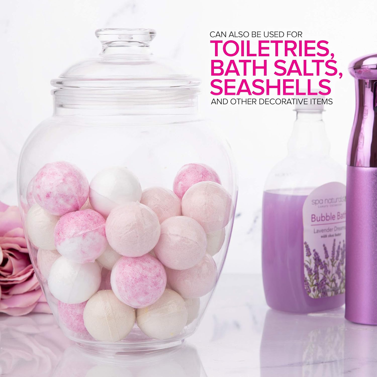 Modern Innovations 128-Ounce Candy & Cookie Jar with Lid, 1 Gallon Premium Acrylic Clear Apothecary Jar, Wedding & Home Décor Centerpiece, Decorative Kitchen Storage Jar, Bathroom Organization - Image 6