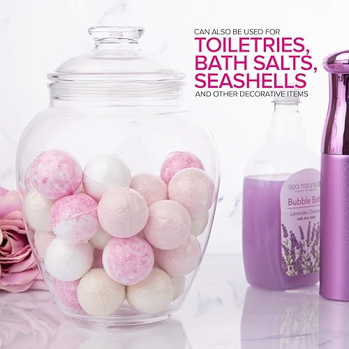 Miniatura 6 de Modern Innovations Tarro de 128 onzas para dulces y galletas con tapa, tarro de boticario acrílico transparente de alta calidad, centro de mesa de