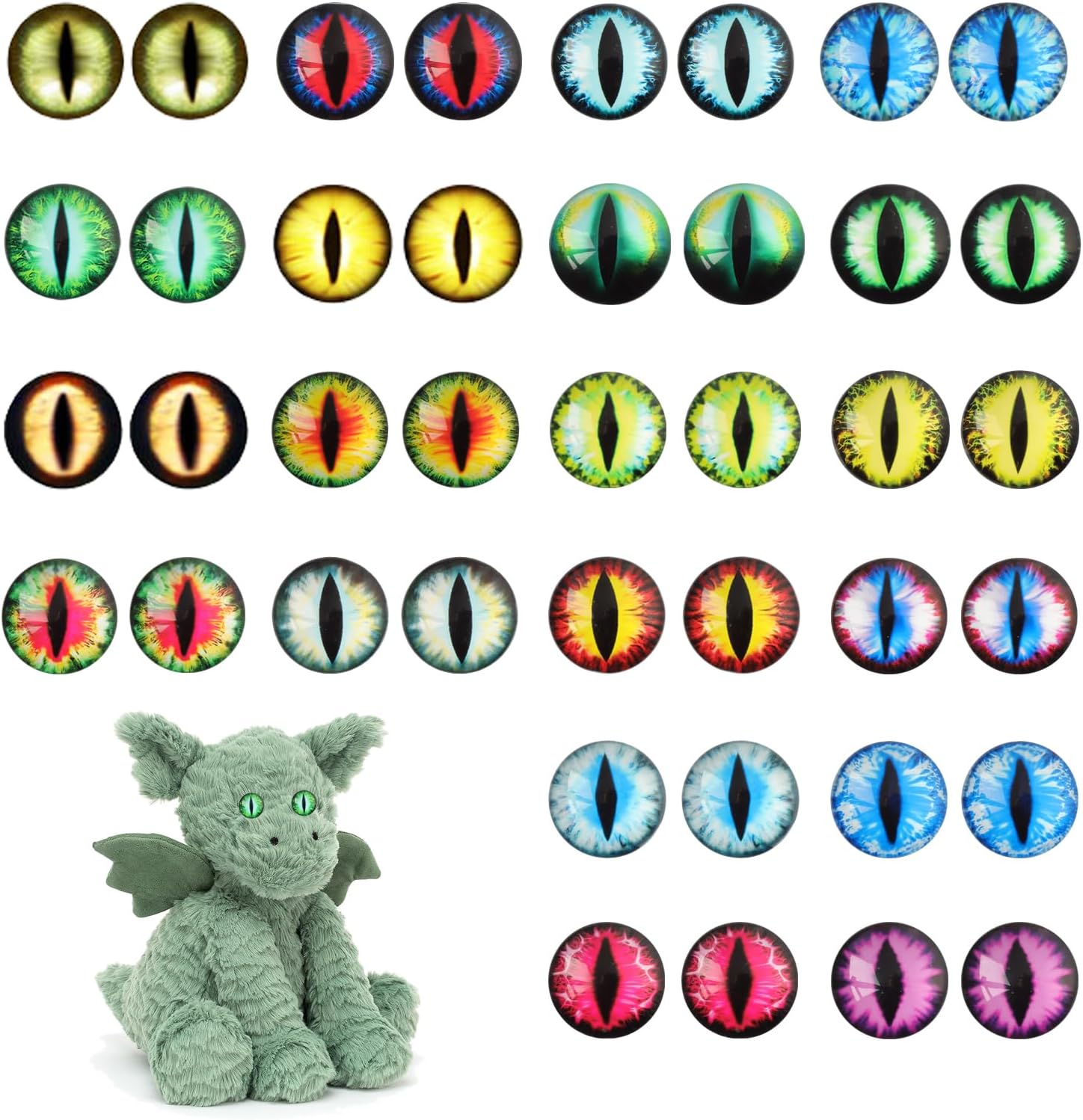 50pcs Mixed Color Glass Cabochon Eyes Doll Making Owl Bear