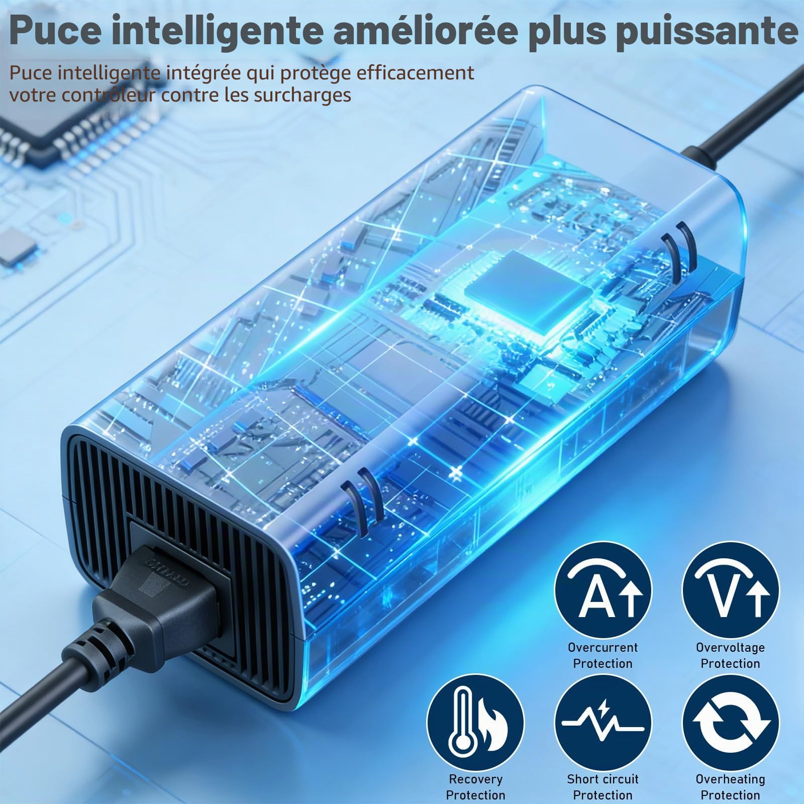 Câble d'alimentation pour Xbox 360 Slim, bloc d'alimentation avec câble d'alimentation pour Microsoft Xbox 360 Slim, bloc d'alimentation chargeur câble de charge, câble d'alimentation universel pour