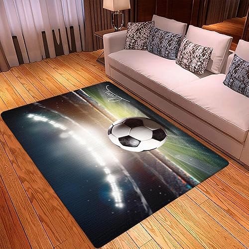 Miniatura 3 de Alfombra de fútbol personalizada para dormitorio de niños, impresión 3D, alfombra deportiva de moda para niños, niñas, hombres y mujeres, alfombra