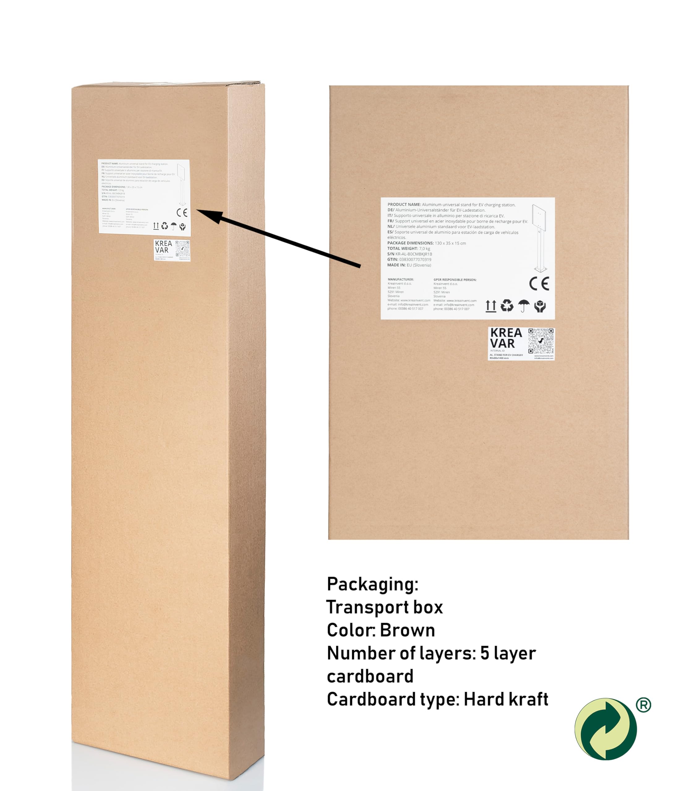 Supporto universale di alta qualità per Wallbox in alluminio. Colonna di supporto per stazioni di ricarica per veicoli elettrici