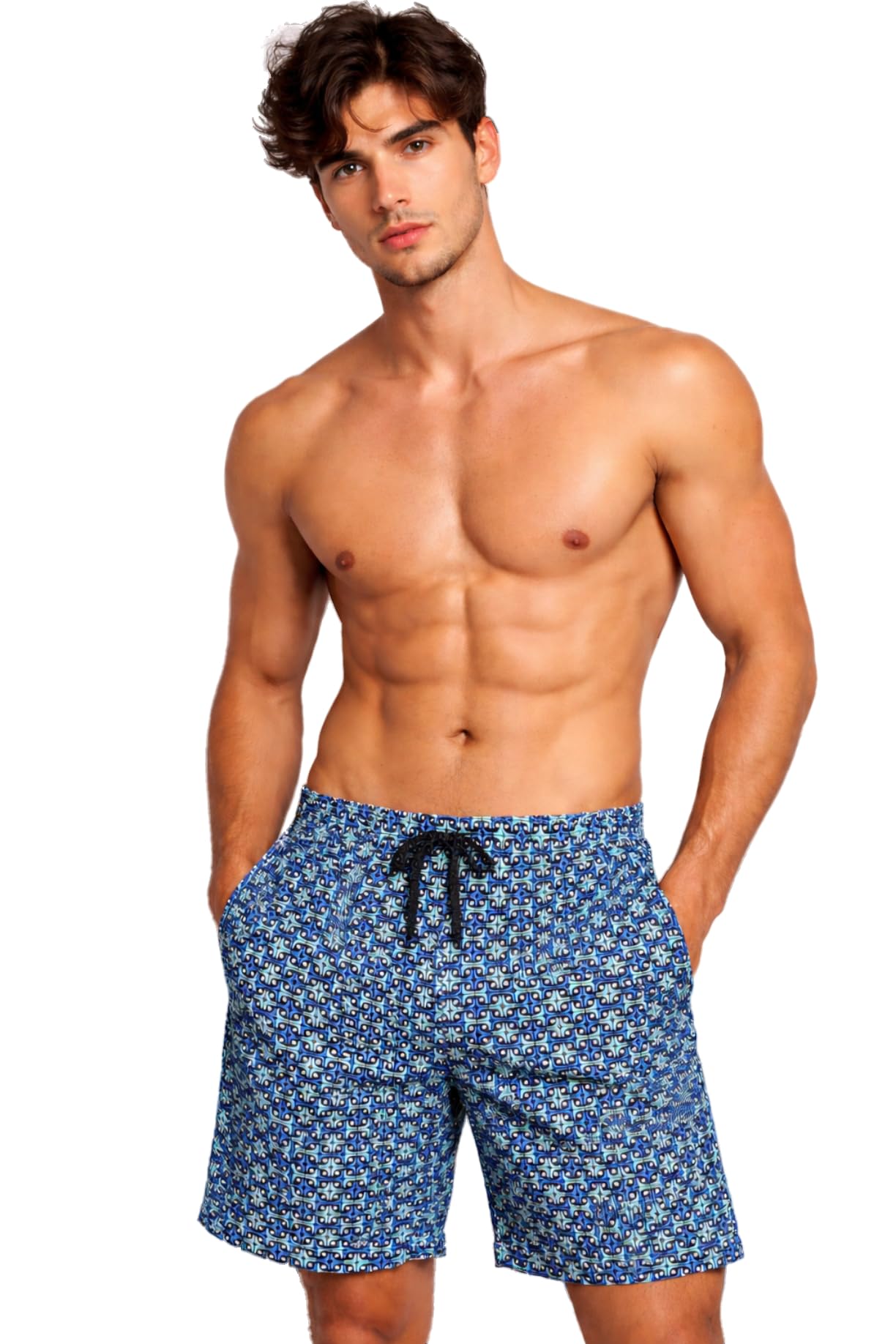 inner element Men Multicolour Geometric Printed 100% Cotton Lounge Shorts | Relaxed Fit Casual Shorts with Drawstring & Zip Pocket-picture-32