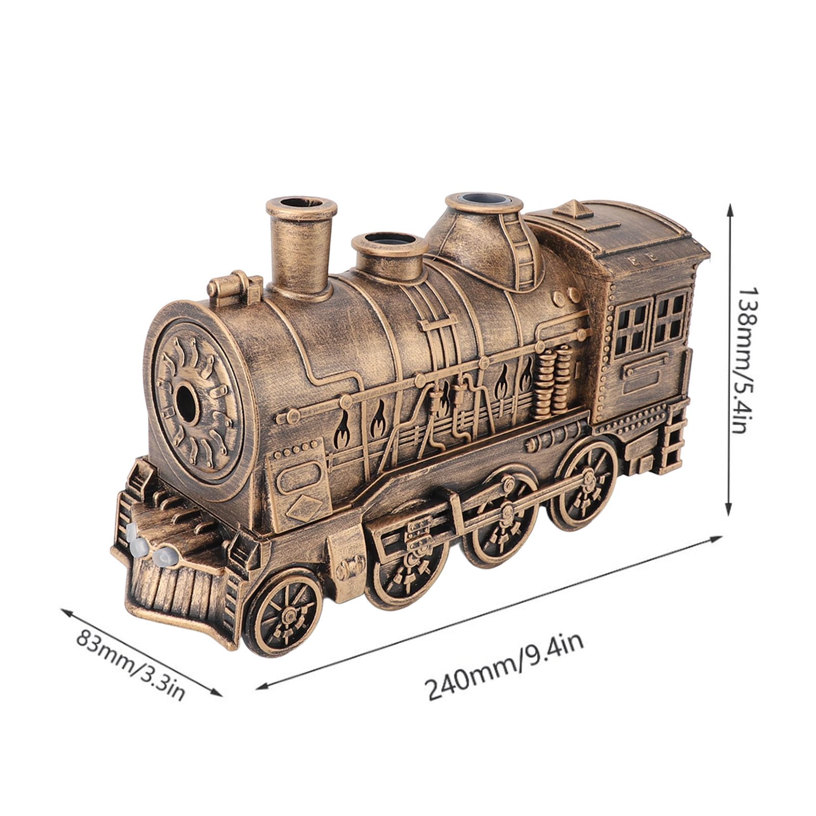 Diffuseur D'huiles Essentielles, 300 ML en Forme de Train Vintage, 2 Modes de Veilleuse, Humidificateur à Brume Fraîche pour Chambre à Coucher, Diffuseur D'arômes sans Eau à