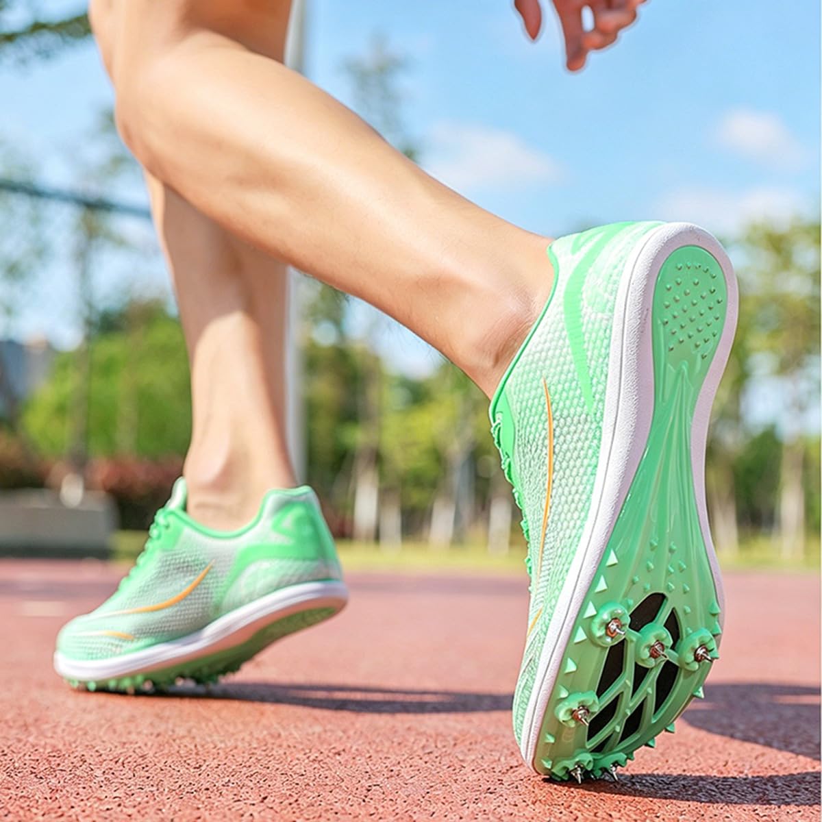 Hombre y Mujer Zapatillas De Atletismo con Clavos Zapatillas de Correr Zapatos De Carreras Y Salto para Sprint Competición Niños Y Niñas
