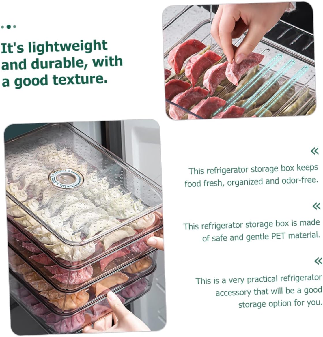 1Pc Multi Layer Refrigerator Storage Box Crisper Food Holder for Fresh Food Organization Stackable Freezer Bin for Clutter Fridge and Easy to Clean