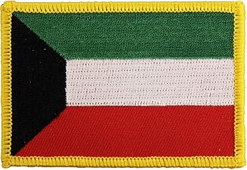 Kuwait Flag Embroidered Sew on/Iron on Rectangular Patch, Approx. Size 2.25" x 3.25"