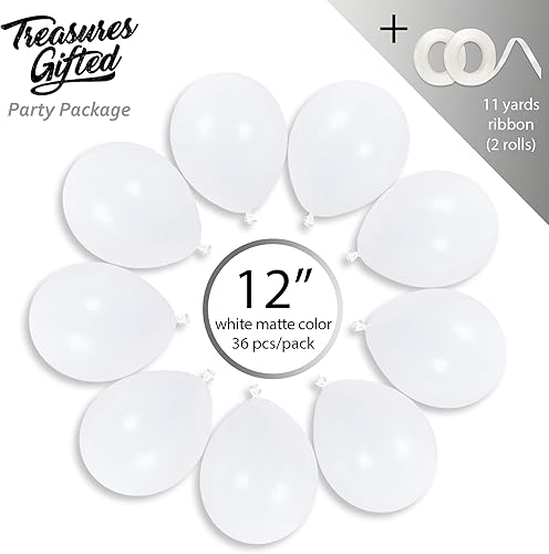 Miniatura 2 de Treasures Gifted - Globos de un solo color mate, Blanco sólido