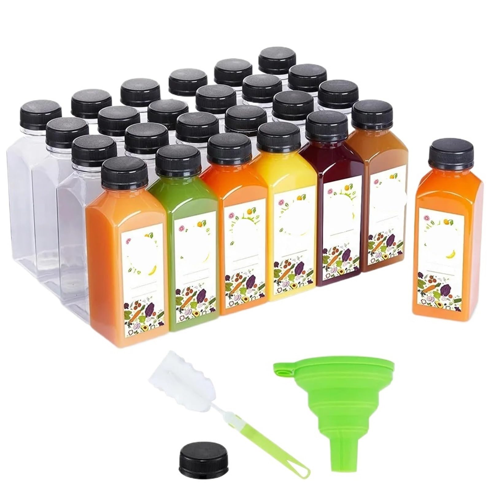 EnxJire Plastic Juice Bottles 12oz Plastic Bottles – Clear Reusable Juice, Empty For Smoothies for Kitchen