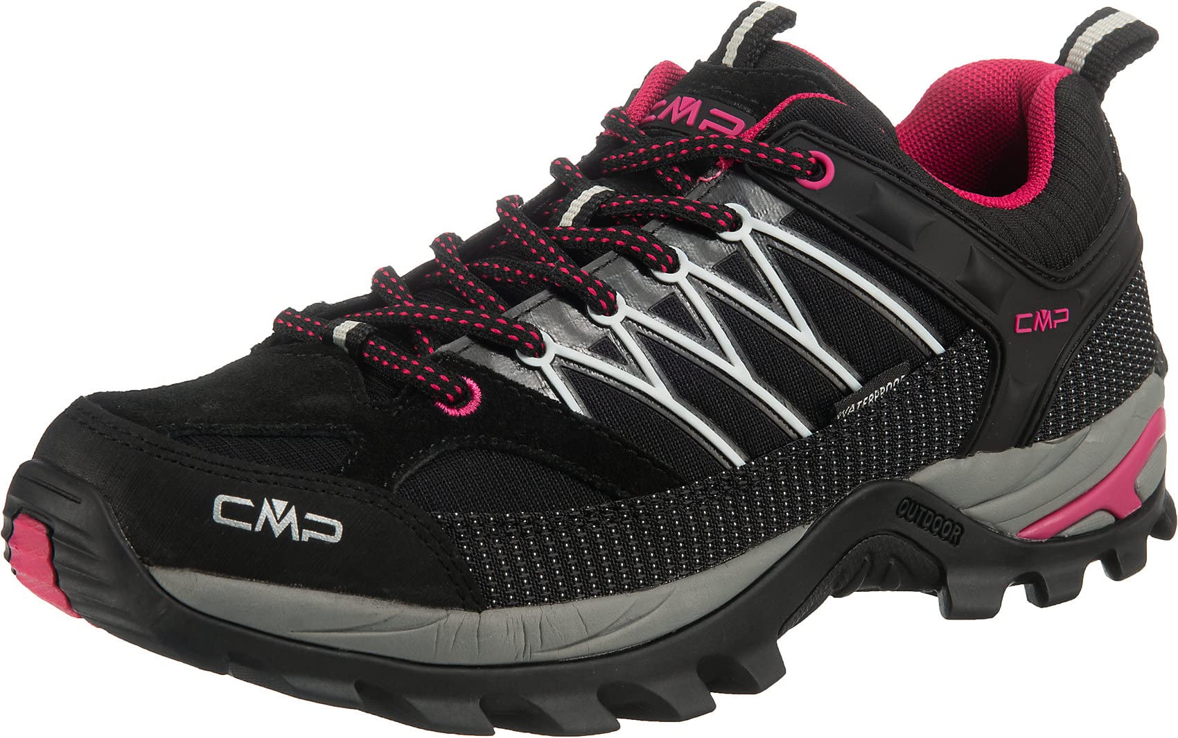 CMP Women's Rigel Low Trekking Shoe WP, B.Blue-GIADA-Peach, UK 8