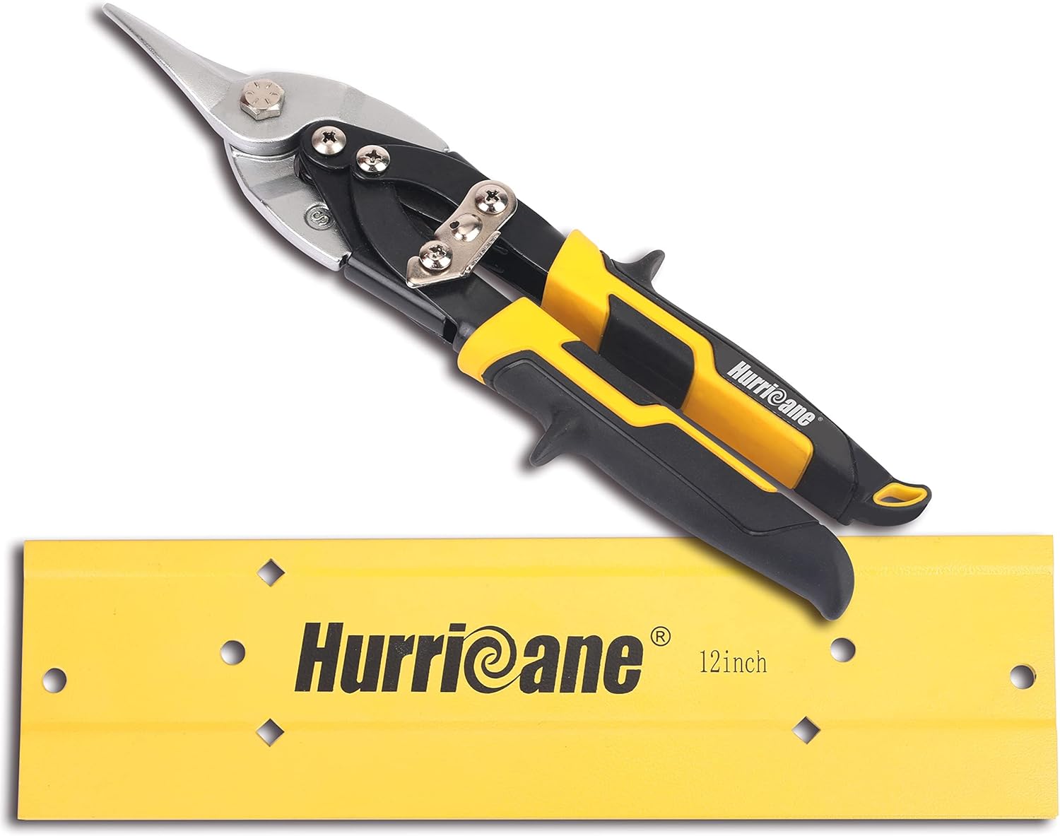 Hurricane 10 Inch Cr-Mo Blade High Leverage Aviation Tin Snips with 12 Inch Sheet Metal Tool, Sheet Metal Folding Tools