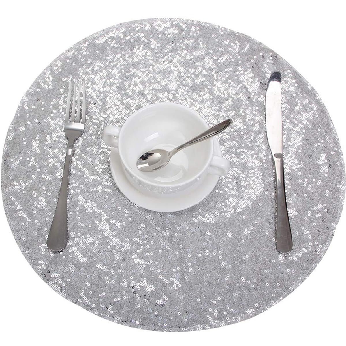 Sets de table ronds lavables pailletés 33 cm pour protéger et décorer