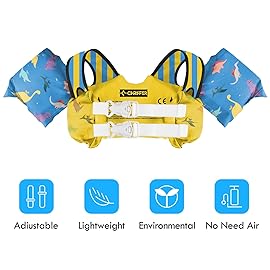 Chriffer Kids Swim Vest Life Jacket for 30-55 Pounds Boys and Girls, Toddler Floaties with Shoulder Harness Arm Wings for 2,3,4,5,6,7 Years Old Baby