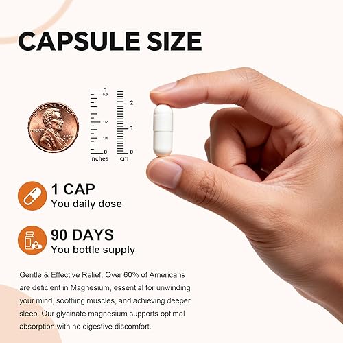 Miniatura 5 de Magnesium Complex, Magnesium Glycinate, Elemental Magnesium Supplement with Citrate, Orotate, Taurate & Aspartate, Supports Muscle Relaxation, Heart