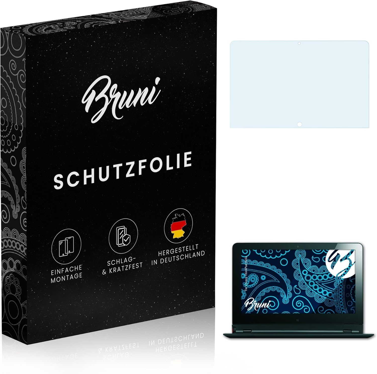 Bruni Screen Protector compatible with Lenovo ThinkPad Helix Protector Film, crystal clear Protective Film (2X)