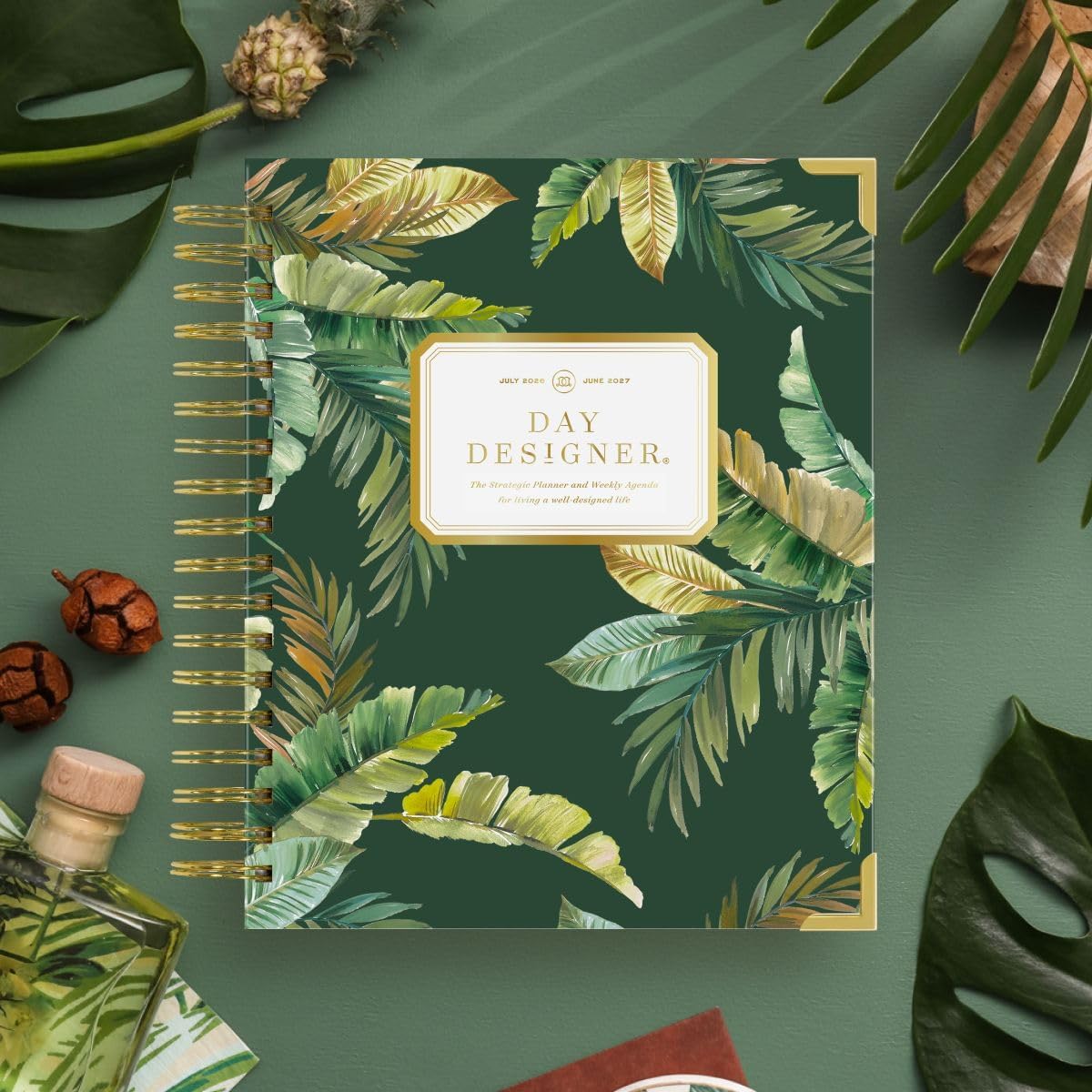 Day Designer 2026-2027 Weekly Academic Year Planner Calendar, July 2026 - June 2027, 7.4" x 9.5", Glossy Laminated Cover, Wirebound, Laminated Tabs, Storage Pocket, Includes Stickers & Snap-In Ruler, St. Barts