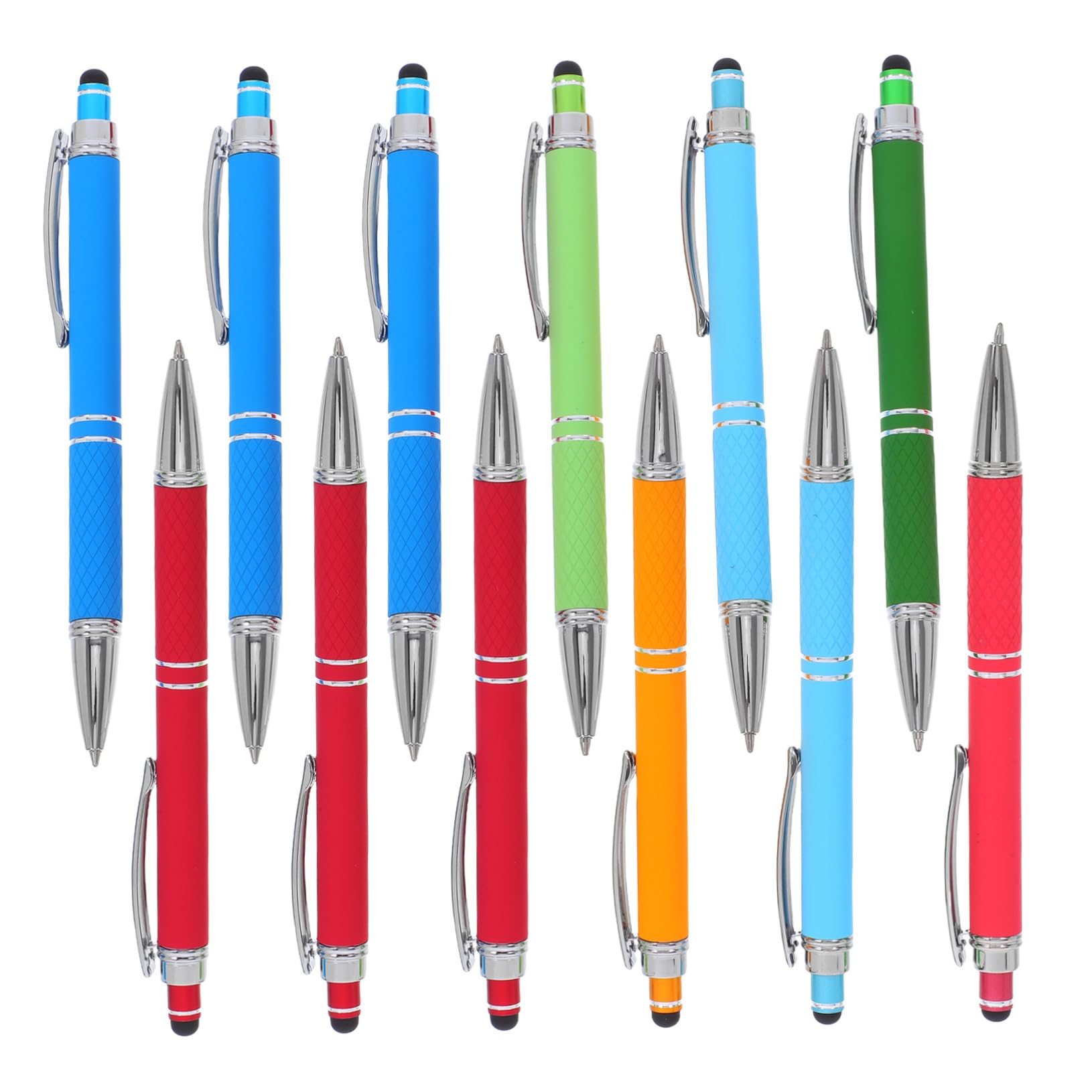 Retractable Metal Ballpoint Pen with Stylus Tip 2-in-1 Ink Pen for Smooth Writing Note Taking and Touchscreen Use Ergonomic Comfortable Grip for Office and School