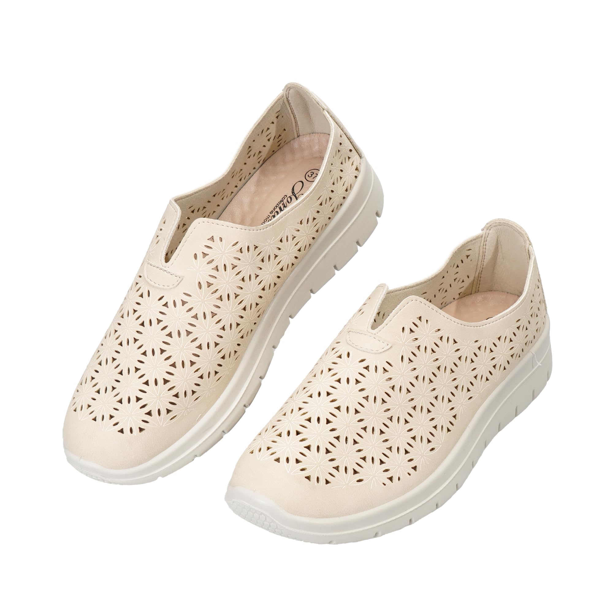 JOMIX Baskets Femme sans Lacets,Respirantes Ajourées,Semelle Légère Amortissante,Chaussures de Marche Confortables Antidérapantes