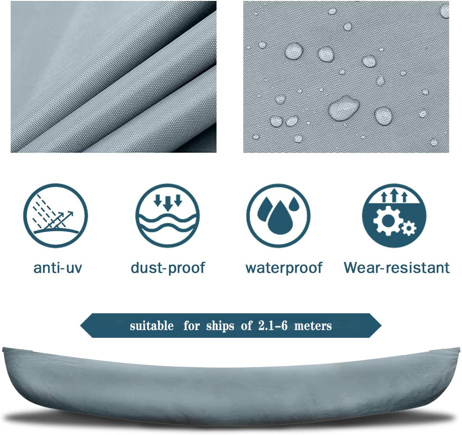 Schleuder Universal Kajak Abdeckung,Wasserdicht und UV-beständig, UV-Schutz Kajak-Kanu-Abdeckung wasserdichte, Staubschutzschild für Kanu-Boot,420D Oxford